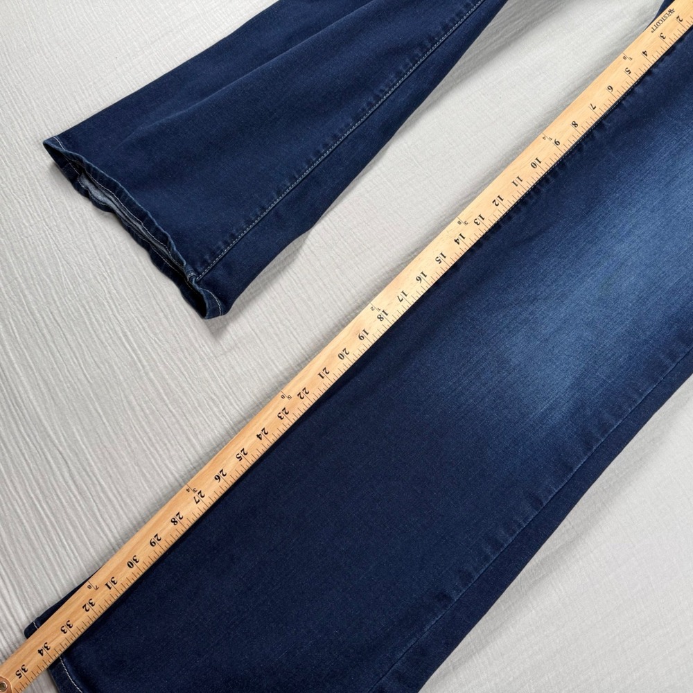 Ariat Denim Perfect Rise Flare Jeans Women 32L Whiskered 34x34 Cowgirl Stretch - Picture 5 of 9
